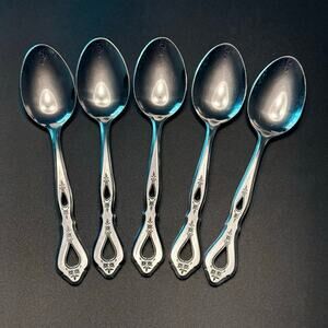 Set of 5 ROGERS VTG. Autumn Ballad (Stainless)
Place/Oval Soup Tablespoons KOREA
